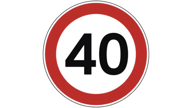Speed limit forty miles per hour street sign icon symbol
