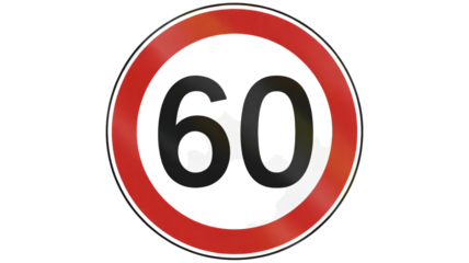 Sixty speed limit sign, a critical symbol for road safety