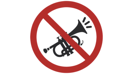 No noise allowed signal for quiet zones and peaceful spaces
