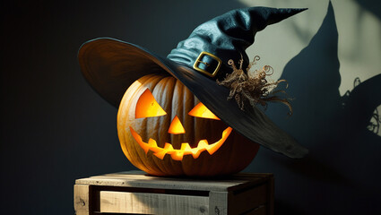 halloween pumpkin with bats