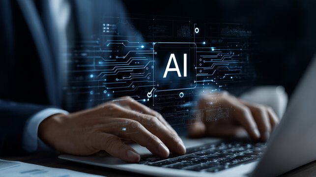 generative ai artificial intelligence generate document and business files intelligent automation ia system and technology businessman typing on laptop computer keyboard check mark and file icons