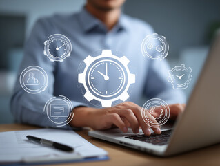 task management and prioritization systems project management and performance tracking systems businessman using laptop computer to manage and prioritize tasks