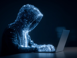 ai security and automated threat response artificial intelligence powered detection and prediction man using laptop computer with machine learning based network security system