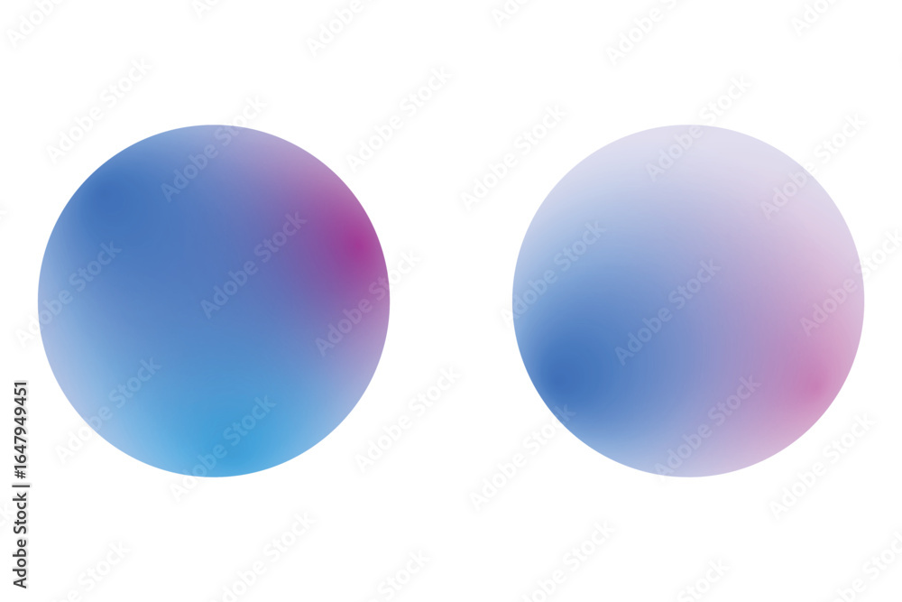 Poster transparent blue pink purple glowing gradient sphere globe orb shape isolated background trendy blur