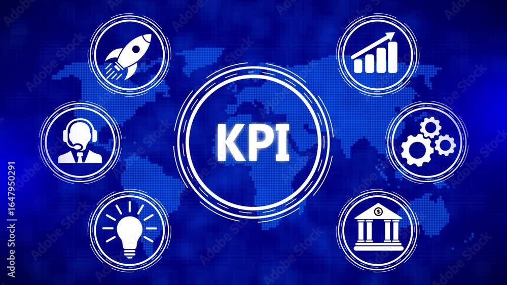 Poster kpi key performance indicator for business concept. business, technology, internet and network conce