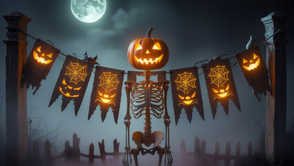 halloween background with pumpkins