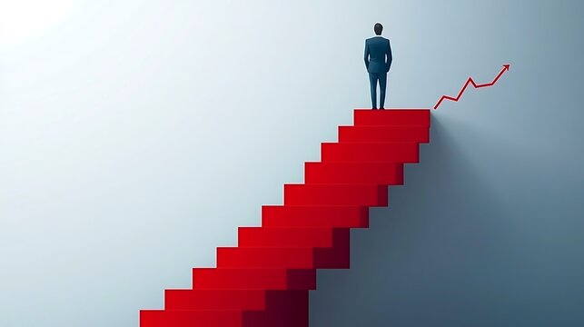 business man running on stairs