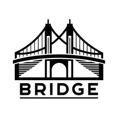 Bridge Design Black Silhouette Vector Icon