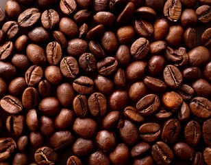 Naklejka premium beans of roasted natural coffee coffee background and texture aromatic invigorating drink