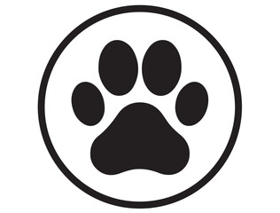 Fototapeta premium DOG PAW IN CIRCLE SILHOUETTE