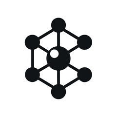 Molecule Structure Black Silhouette Vector Icon