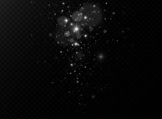 Sparkling light, sparkle dust PNG. . Abstract grunge background. Abstract background with light. Magic White dust illuminated accents. A celebratory background. White rain. PNG magic glow. Christmas 