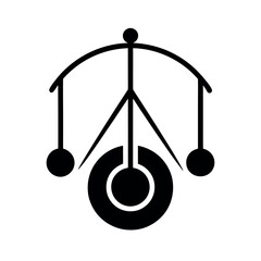 Physics Pendulum Black Silhouette Vector Icon