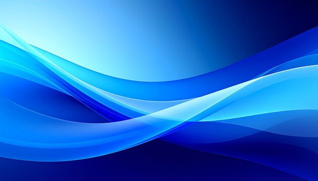Abstract Blue Waves Flowing Seamlessly Across Gradient Background