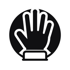 Safety Gloves Black Silhouette Vector Icon