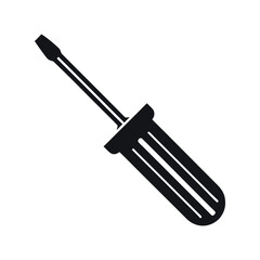 Screwdriver Black Silhouette Vector Icon