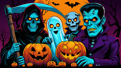 halloween background with pumpkin