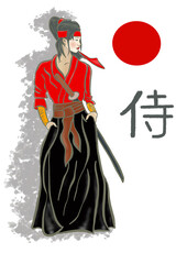  Illustration of a Japanese kendo girl