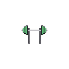 Gym equipment icon logo flat vector design