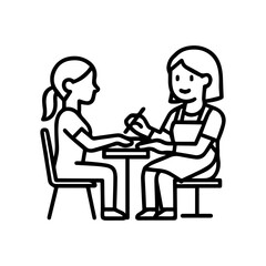 Line icon manicurist vector on white background
Vector line icon on white background
