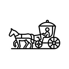 Line icon carriage ride vector on white background
Vector line icon on white background