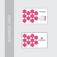 Simple set of business cards with floral elements.