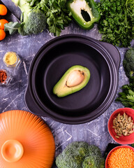 Aesthetic and Vibrant Fresh Ingredients Beautifully Arranged for Wholesome Healthy