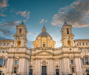 The church of Sant'agnese in Agone, Piazza Navona, Rome, Lazio, Italy