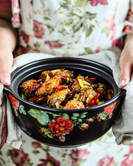 A mouthwatering and delicious Asian chicken dish presented in a