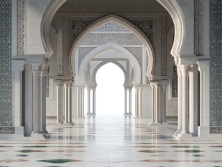 Obraz premium Elegant arched mosque interior