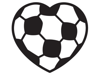 Obraz premium HEART SHAPE SOCCER BALL SILHOUETTE