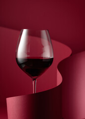 Glass of red wine.