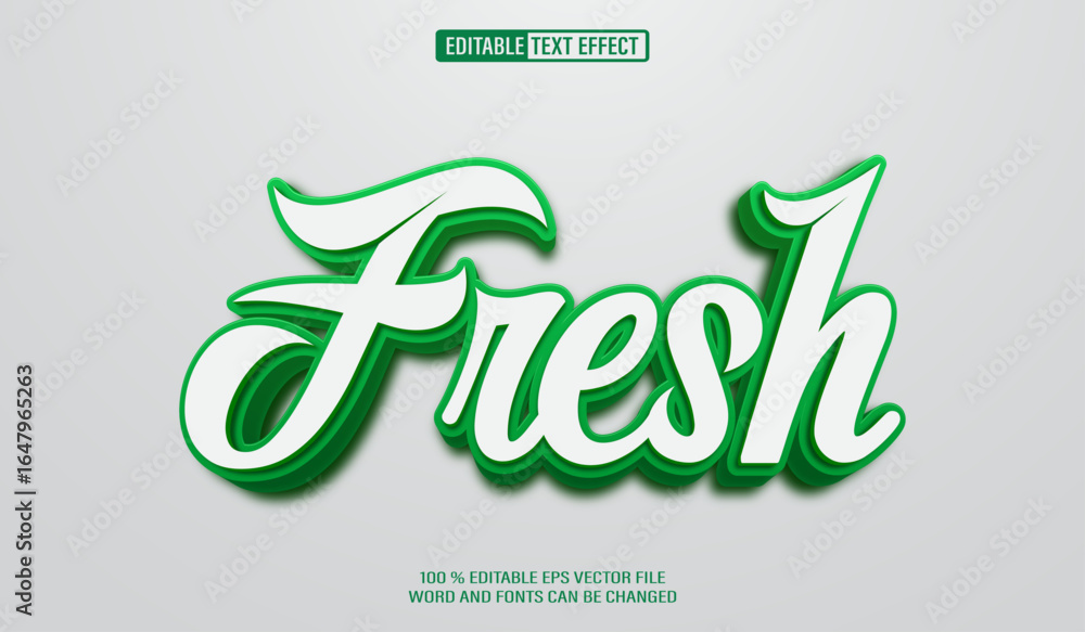 Poster editable 3d text style effect - fresh text effect template