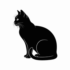 Obraz premium Black Cat Silhouette Art Design