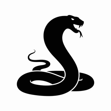 Snake silhouette logo design