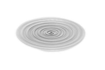 Top view of ripple on water surface with transparent background