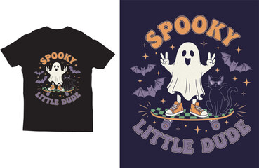 Spooky little dude cute ghost halloween t shirt design