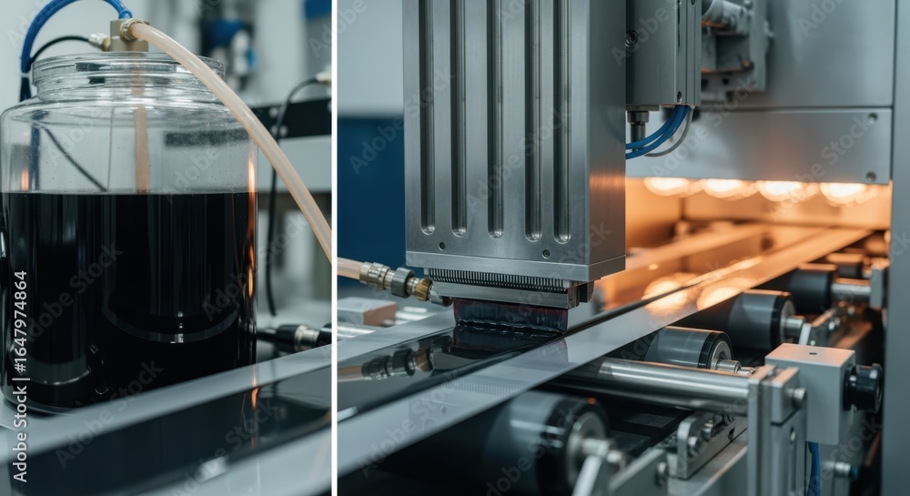 Poster conceptual view of scalable pilot line manufacturing supercapacitors with continuous slotdie coating