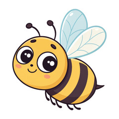 Cute Cartoon Bee Illustration, Graphic, Isolated on Transparent Background, Honeybee, Insect, Bee, Clipart, Character