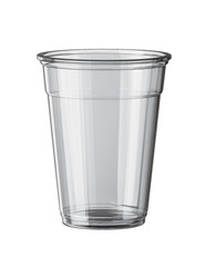 Empty Clear Plastic Cup disposable isolated on a transparent background