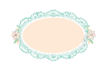 Floral frame flower lace border decorative design vintage element elegant invitation card wedding template