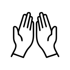 Obraz premium Two hands facing each other in minimalist line art style 