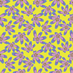 Trendy exotic hand drawn flowers seamless pattern. Floral background for textile, wallpaper, banner, covers, surface, printing and home decor. Flower vector illustration.