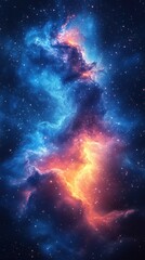 Obraz premium Cosmic nebula with vibrant colors and starry background in deep space