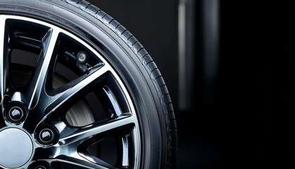 Fototapeta premium ceramic protective coating applied on the car rim ensures a high gloss finish and long lasting durability for premium wheel care