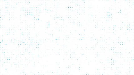 Abstract white background of random blue dots forming a grid pattern. Digital technology concept, big data, information technologies. Minimalist presentation background for corporate business. 4k loop - Powered by Adobe