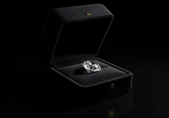 A Stunning Diamond Ring Rests Elegantly Inside a Luxurious Velvet Jewelry Box, Perfect for Proposals, Voking Elegance and Value