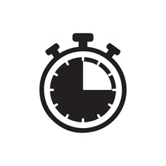 Fototapeta premium Stop watch timer flat vector icon for apps and websites On white Background