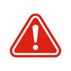 Red Exclamation Mark Warning Triangle Symbol on White Background sign alert isolated on a transparent background