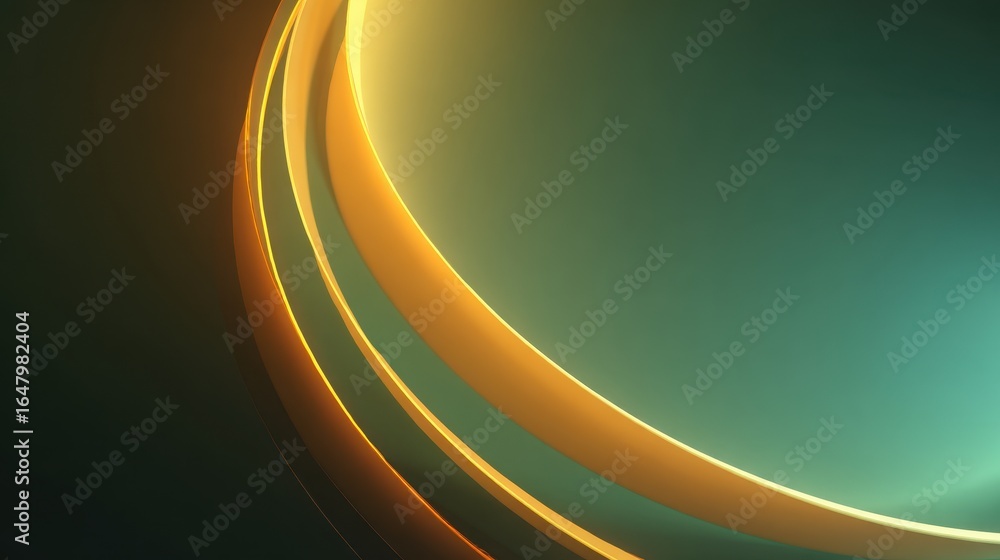 Poster concentric circles gradient from yellow to green creates abstract pattern design